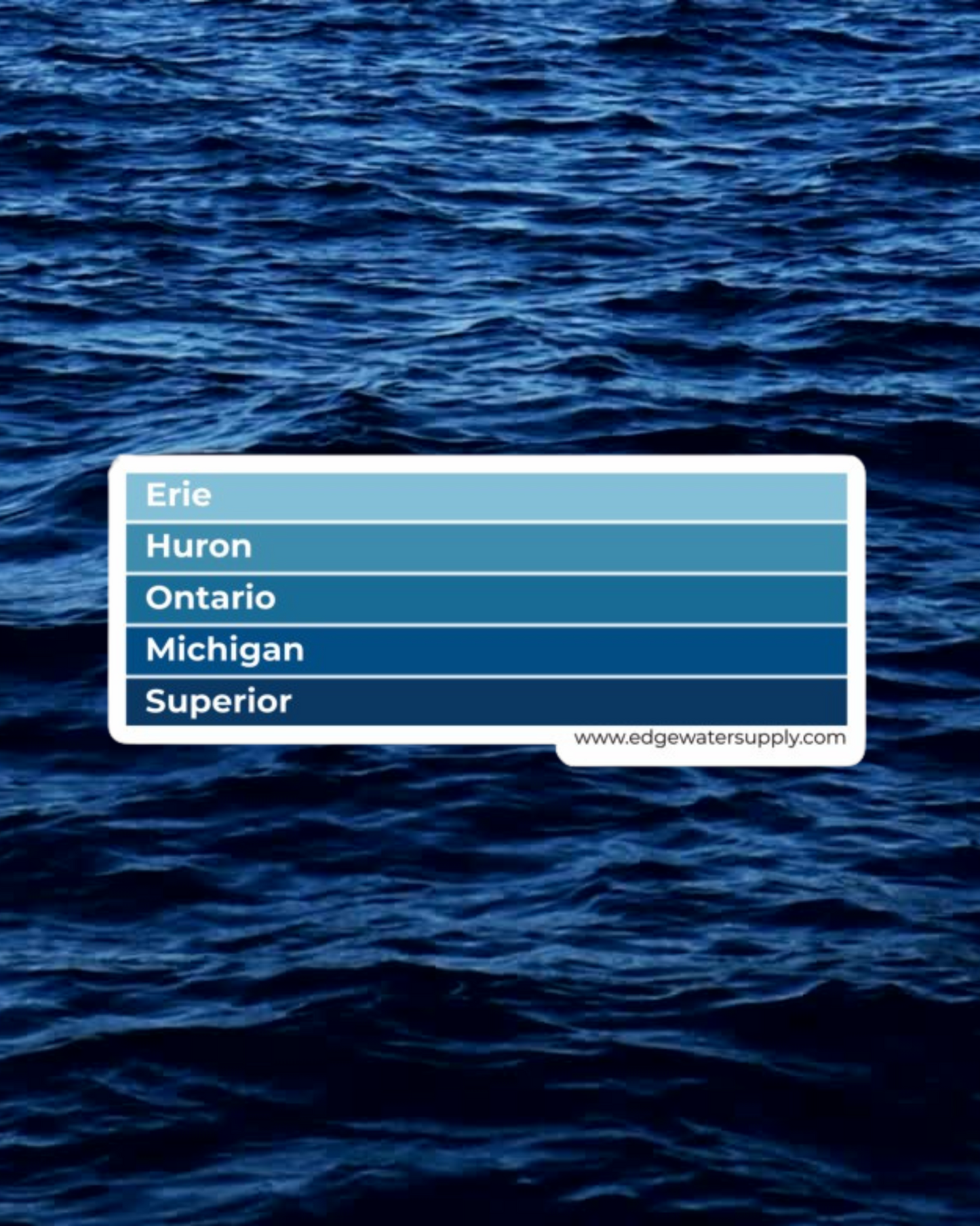 Great Lakes (Names by Depth) Sticker