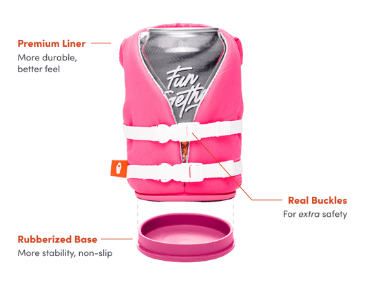 The Buoy: Insulated Can Cooler (Party Pink) - Great Lakes Girls, Ltd.