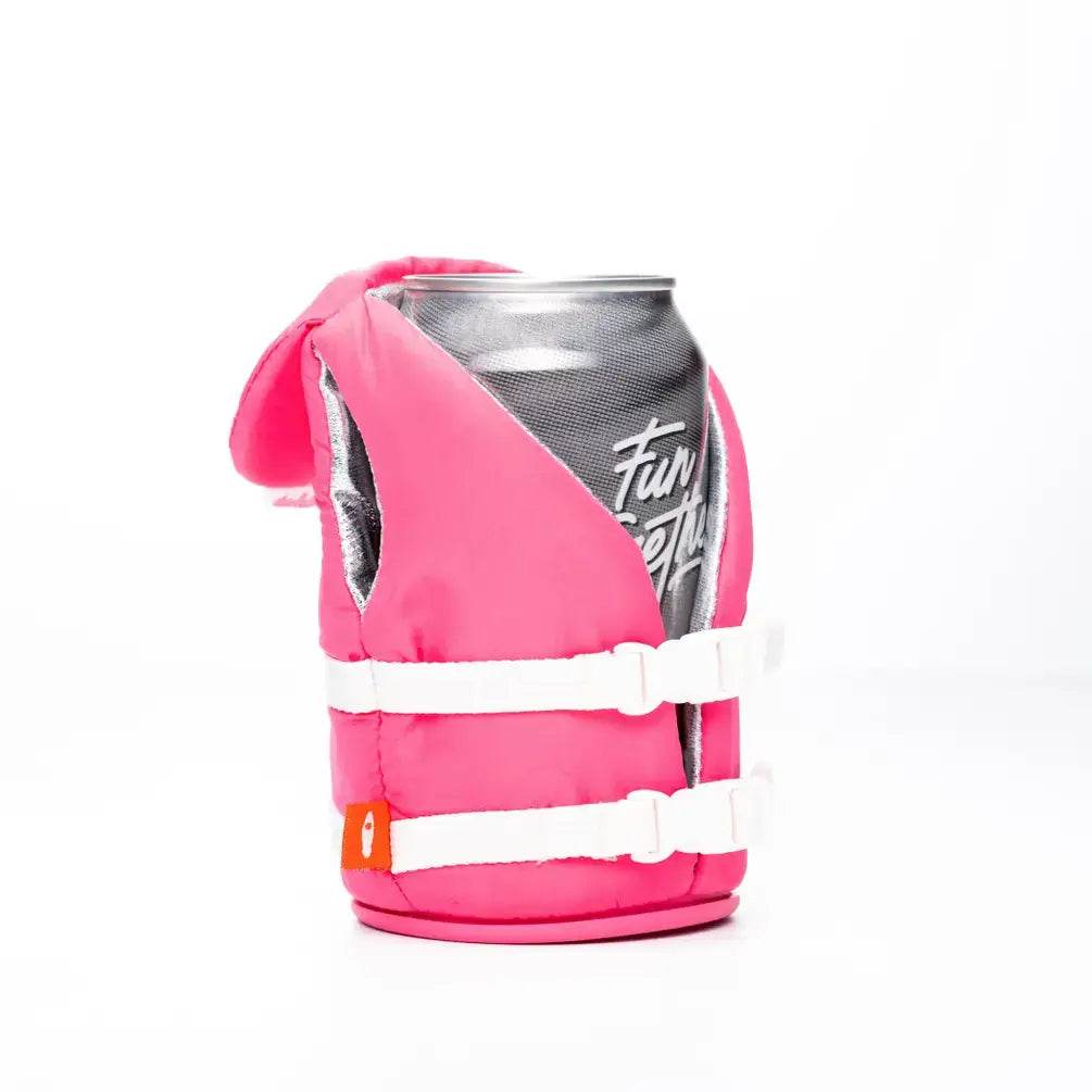 The Buoy: Insulated Can Cooler (Party Pink) - Great Lakes Girls, Ltd.