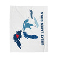 Lake Superior Heart & Map Cozy Throw - Velveteen Plush Blanket
