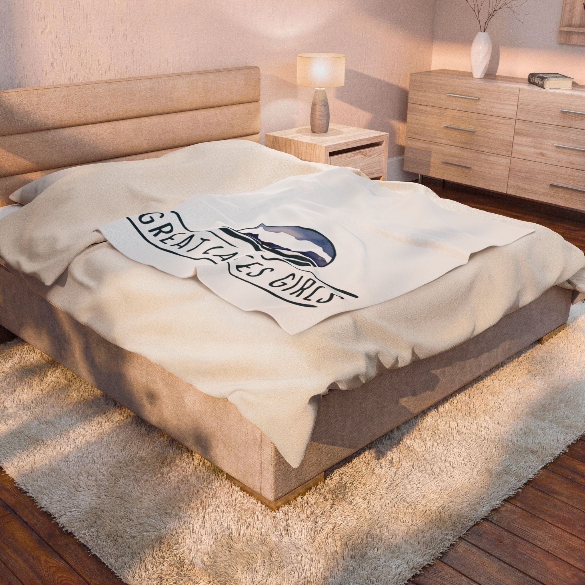 Velveteen Plush Blanket — “Great Lakes Girls” Cozy Throw Blanket