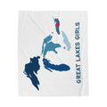 Lake Ontario Heart & Map Cozy Throw - Velveteen Plush Blanket