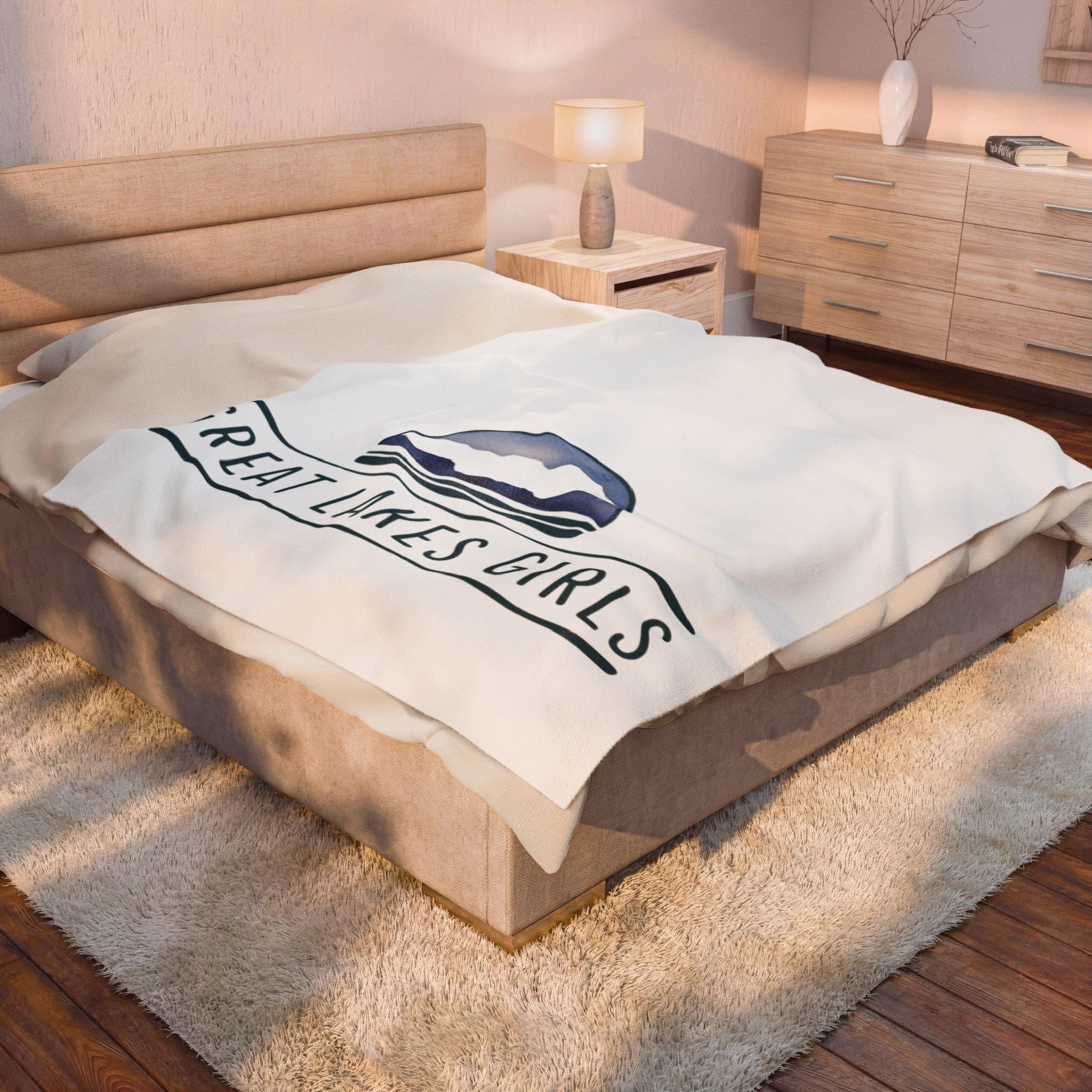 Velveteen Plush Blanket — “Great Lakes Girls” Cozy Throw Blanket