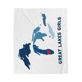 Lake Michigan Heart & Map Cozy Throw - Velveteen Plush Blanket