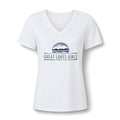 Great Lakes Girls V-Neck Tee — Lake Erie Heart