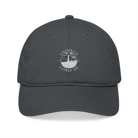 Vintage Embroidered Baseball Cap | Edgewater Supply Logo Monochrome