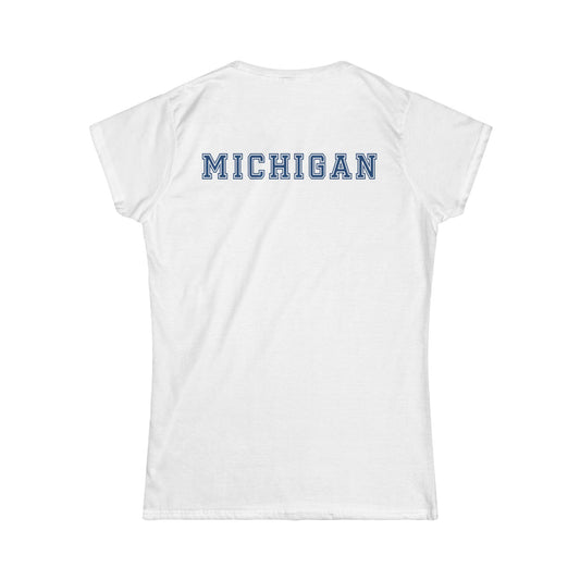 Women's Softstyle Tee Varsity (Michigan Blue) | Great Lakes Girls