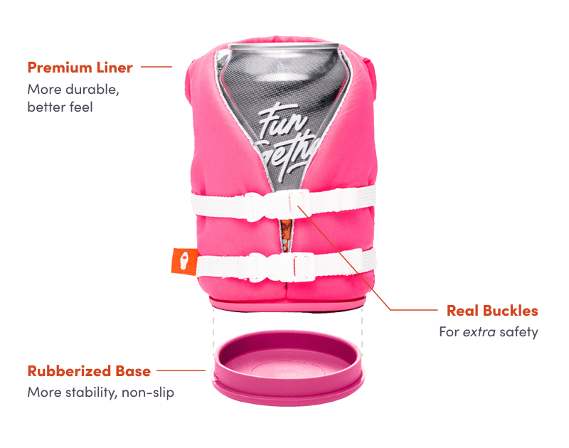 The Buoy: Insulated Can Cooler (Party Pink) - Great Lakes Girls, Ltd.