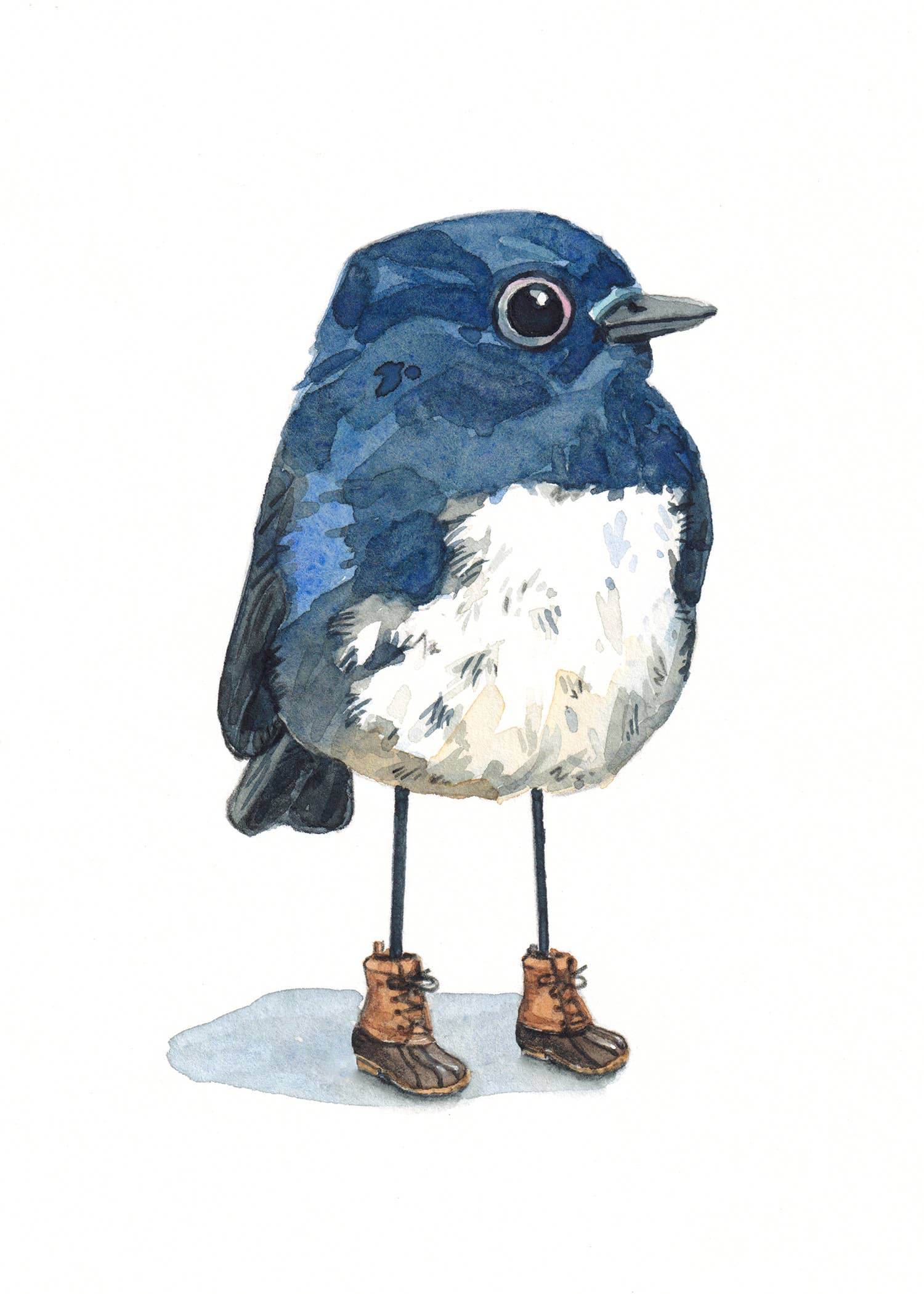 Bird in Duck Boots Art Print - Great Lakes Girls, Ltd.
