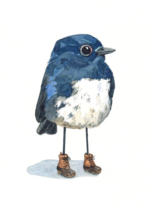 Bird in Duck Boots Art Print - Great Lakes Girls, Ltd.