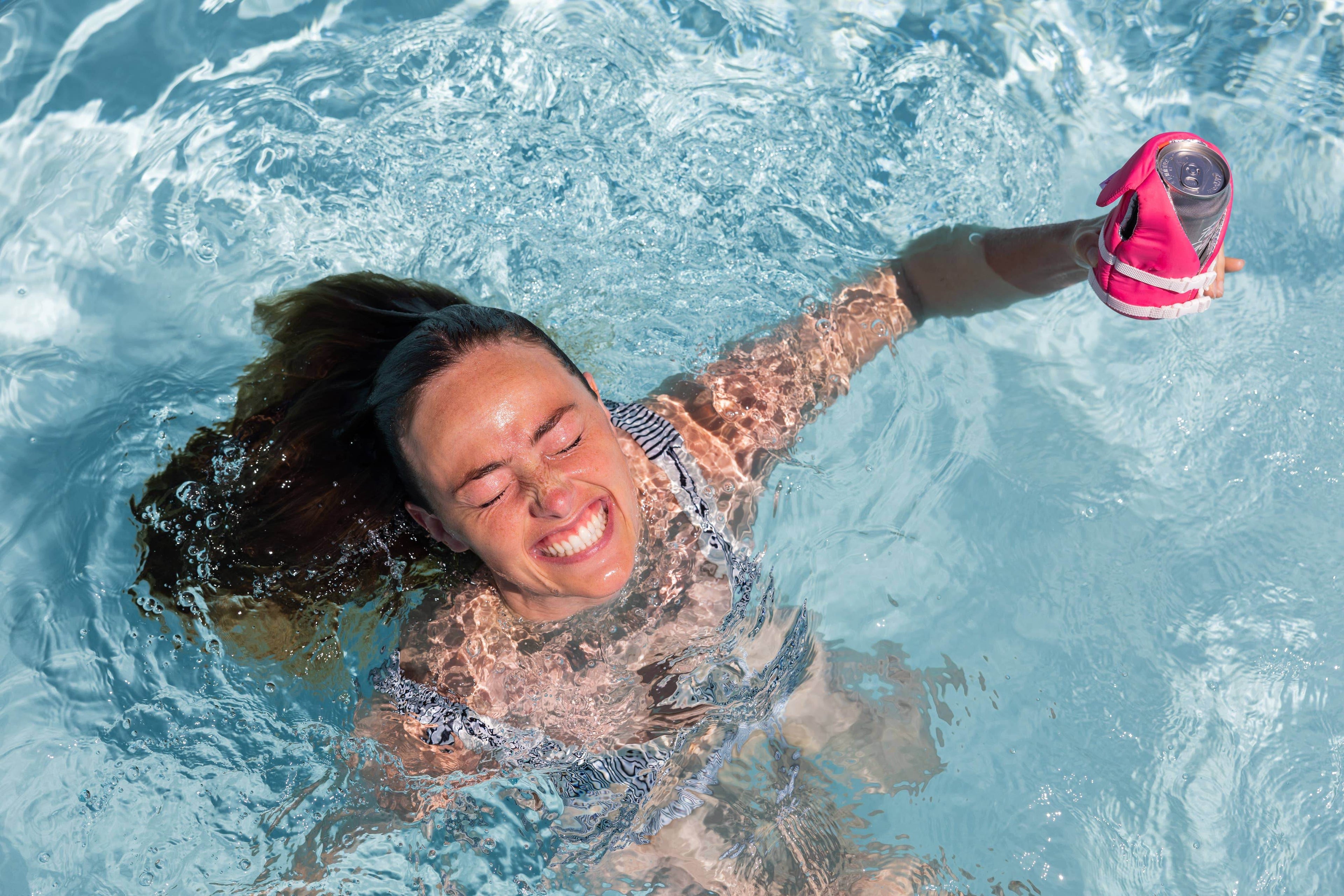 The Buoy: Insulated Can Cooler (Party Pink) - Great Lakes Girls, Ltd.